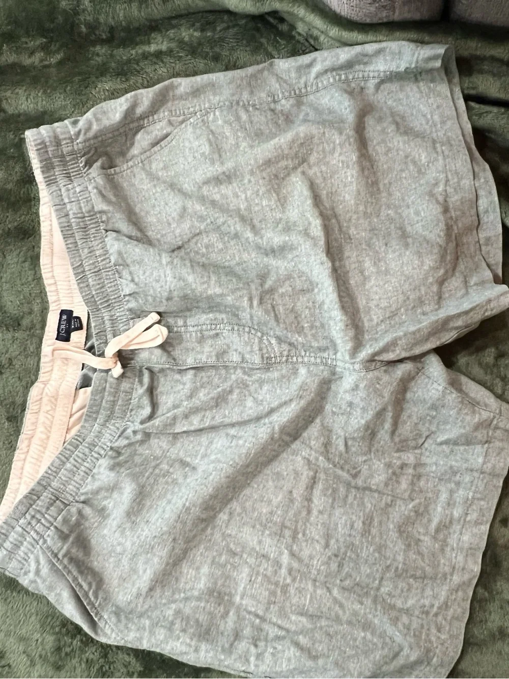 J. Crew Men's Light Gray Heather Lounge Shorts with Drawstring